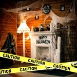 Biohazard High Visibility Tape Halloween Decoration Tape for Haunted Houses,