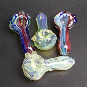 Wholesale Colorful Pattern Water Pipes Borosilicate Silicone Glass Pipe Bong Spoon 100g from china suppliers