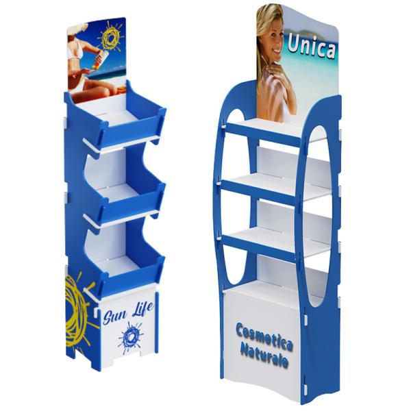 Customizable Carton-Packed Floor Display Stand for Plywood Wood Skincare