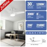 6 Speed Remote Control Small LED Ceiling Fan , Modern Ceiling Fan For Bedroom