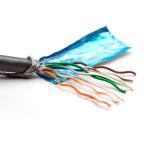 PE Insulation Network Cat5e Sftp Cable / 100% Copper Lan Cables 305 M / Roll