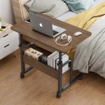 Wooden Electric Standing Desk with Adjustable Height and Movable Drawers Storage