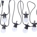 Outdoor String Lights Connectable Black Wire 50 G50 Clear Globe Bulbs for Cafe