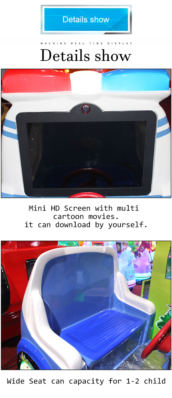 Indoor Sport Amusement Car Kiddy Ride Machine / Coin Operated Toy Rides