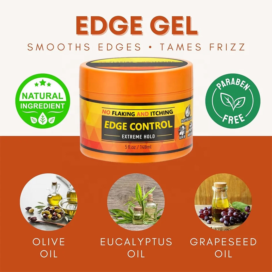 Long Lasting 24 Hours Hair Styling Edge Control Wax Alcohol Free Fast Drying No Residue All Day Shape Hairstyle Gel For 4C Curl