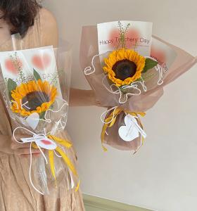 Wholesale Blue 1cm Grid Series Ribbon Flower Bouquet Tie Baking DIY Bow Handmade Floral Packaging Material for Baking from china suppliers