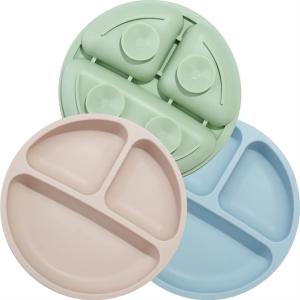 Wholesale Multiscene Harmless Silicone Dinnerware Set Suction Plates Food Grade from china suppliers
