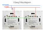 UBARO Dual Switch Wall Mounted Black Glasss Panel 1Gang 2Way 100-240Vac 50-60Hz