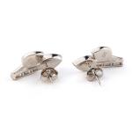 925 With Sterling Silver Greek Key Blue Meander High Quality Opal Leaf Stud