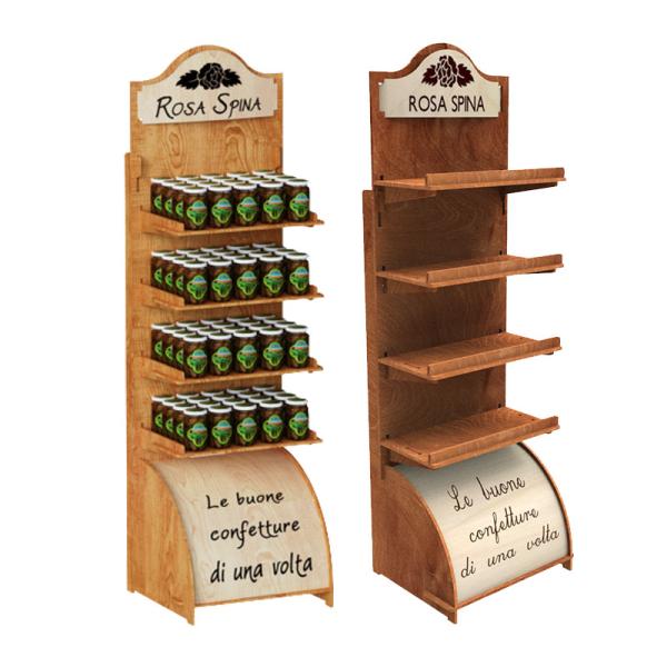 Customizable Plywood Wood Food Display Rack for Can Storage and Wooden Food