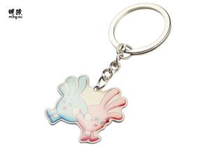 Wholesale Epoxy Printed Metal Key Ring With Stainless Steel Material , Brush Nickel Coating from china suppliers
