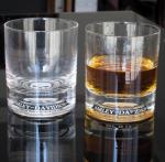 Logo Debossed Bottom Whiskey Tumbler Glass , Crystal Scotch Glasses For Brands
