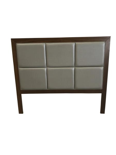 Wilsonart HPL wood frame with grey vinyl upholstery queen size headboard for