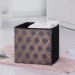 30x30x30cm Black And Gold Fabric Foldable Storage Bins