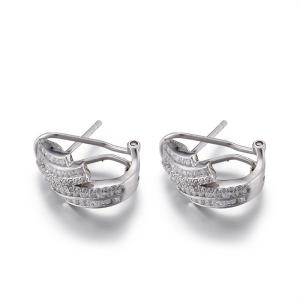 Wholesale AAA+ 925 Silver CZ Earrings 2.81g 4mm Cubic Zirconia Stud Earrings from china suppliers