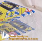 PVC plastic shopping bag transparent handle bags,Waterproof recycled handle