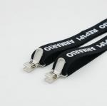 Brace Elastic Strap Clip 2.5cm 4 Button Black Leather Suspenders