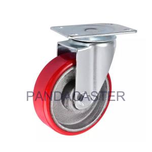 Wholesale 4 Inch Polyurethane Tread Iron Core Wheel Medium Duty Top Plate Swivel Caster from china suppliers
