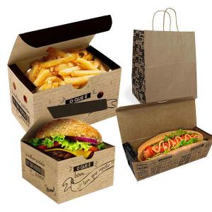 Wholesale Customized Biodegradable Fast Food Burger Box Oil Resistant Takeaway Paper Packaging from china suppliers