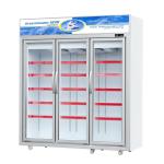 Fan Cooling System 3 Doors Glass Door Freezer With Boyard Compressor
