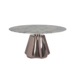 Restaurant Custom Marble Dining Table Mirror Finish Gray Marble Dining Table