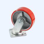 4 5 6 8 10 Inch Red PU All Steel Core Heavy Duty Castor Zinc Plated and Long