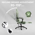 Office Chair with Gel Pad Arm Rest and Footrest Leather Material Storage Bags