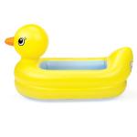 New arrival cute yellow animal duck design pvc inflatable swim bathtub for baby