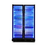 Blue Light 5 Layers R134a Upright Glass Door Beverage Chiller