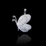 Fashion Plain Silver Pendant / Real 925 Silver Feather Pendant For European