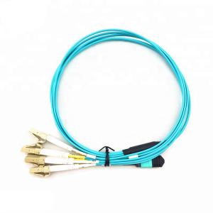 Wholesale 5M OM4 MPO Fiber Optic Patch Cord 12 Core Female Fan - Out LC Connector from china suppliers