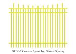 Concave Crimped Spear Top Narrow Spacing Steel Security Fence 2.1m x 2.4m rails