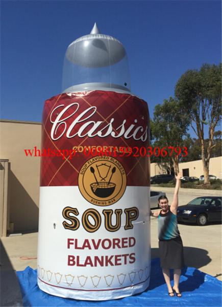 Sealed soup flavored blanket can inflatable, inflatable can, inflatable bottle