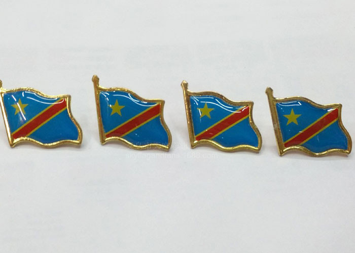 Modern Brief Style Brass Arab States Flag Breastpin / Enamel Lapel Pins