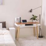 Shipping from U.S. warehouse-KD Packing Modern White 2 Drawers Solid Wood Study