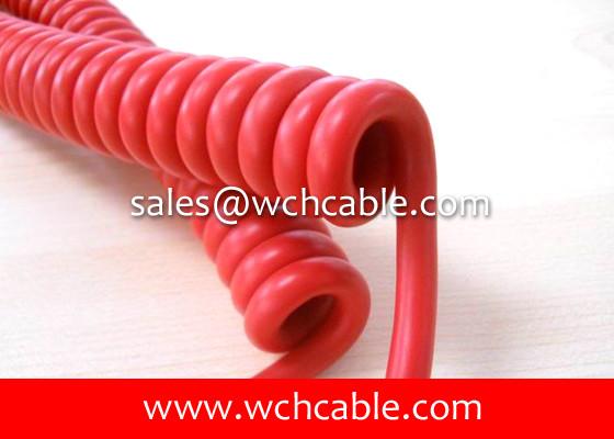 UL20938 125V PUR Curly Cable Retractable With Very High Rebound Resilience UL