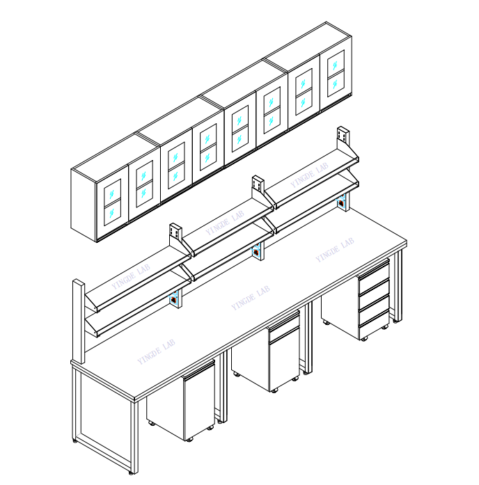 Customized Lab Work Bench Steel Wood Modular Lab Table For University School Hospital Living Room