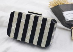 Wholesale Square Black And Yellow Striped Acrylic Clutch Bag Box Evening For Women from china suppliers