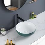 Polished Surface Counter Top Bathroom Sink Smooth Easily Maintain Round Ceramic
