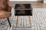 D15.16inch Bedroom Mirrored Side Tables / 10.8kgs Black Glass Bedside Tables