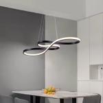 Apartment Kitchen Island Mininalist 50W Twist Pendant Light Chandelier Black