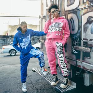 Wholesale Cotton Hoodie Leggings Sweatpants Tracksuit Stacked Sweat Pants Men Sweatsuits Unisex Sets Hoodies Custom Screen Logo Jogger Set from china suppliers