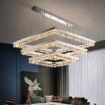 Led Silver Chandelier For Living Room Modern Creative Design crystal led ceiling