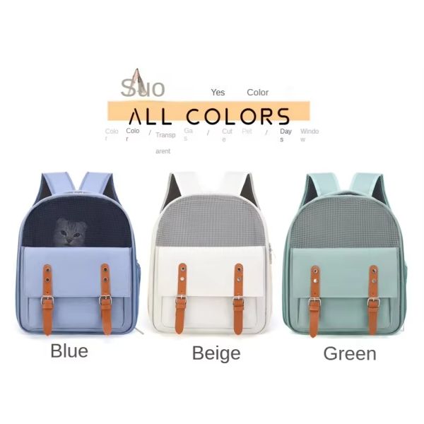 Large Capacity Breathable Pet Backpack Oxford Travel Cat Backpack