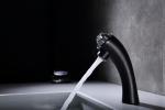 Contemporary Bathroom Basin Faucets 1/2" Hose Matte Black Finish