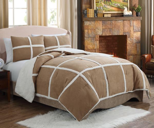 Luxuriously Soft Winter Soft Suede Quilted Comforter Suede Duvet with Plush