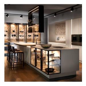 Wholesale Latest Custom Home Furniture Quartz Teak Modern Kitchen Cabinet Lacquer Finish from china suppliers