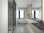Fadior Starry Gray Stainless Steel Toilet Cabinet With Curved Light Wood Panel