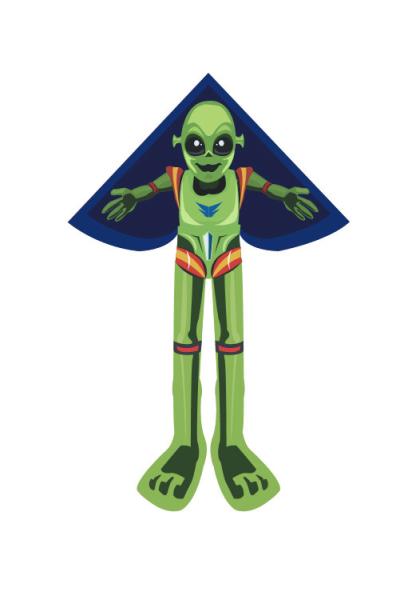 140*220cm Alien Kite Rip Stop Nylon Material , Kids Playing Kite 2-5bft Swing