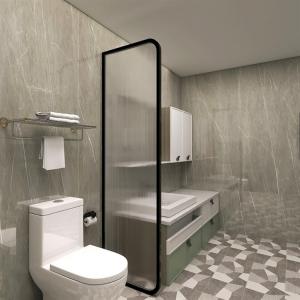 China 8mm Tempered Glass Shower Screen Restroom Cubicles Divisions on sale